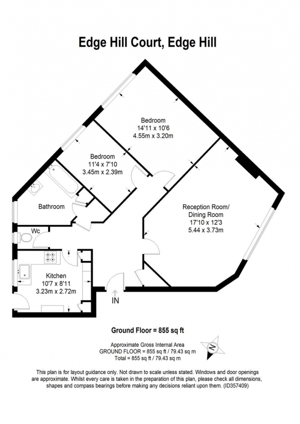 Floor Plan Image for 2 Bedroom Apartment for Sale in Edge Hill Court, Wimbledon, Wimbledon