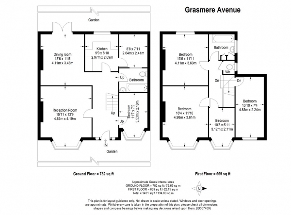 Floor Plan Image for 5 Bedroom Terraced House to Rent in Grasmere Avenue, Merton Park