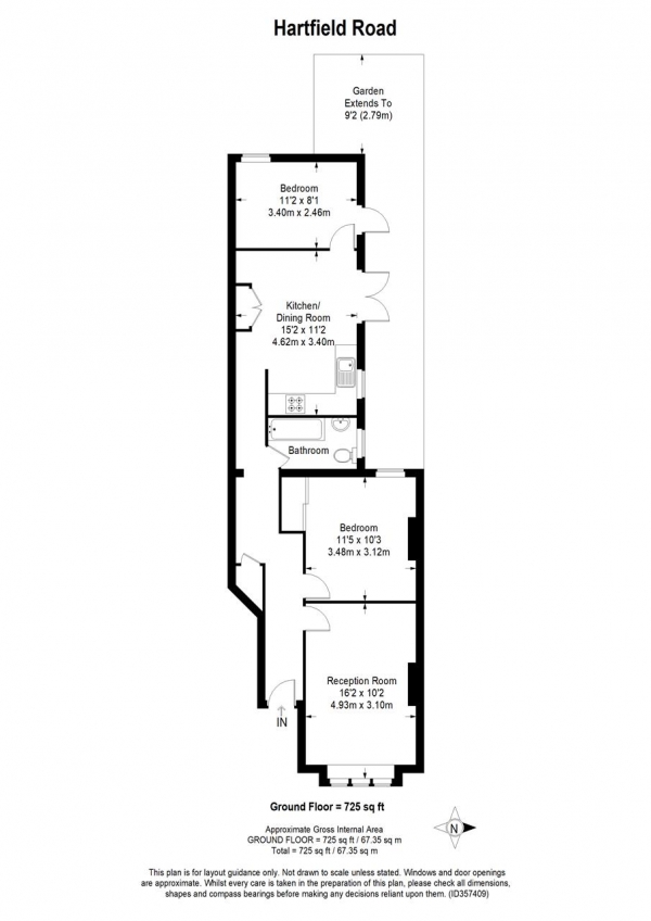 Floor Plan Image for 2 Bedroom Apartment for Sale in Hartfield Road, Wimbledon