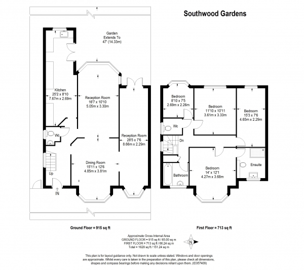 Floor Plan Image for 4 Bedroom Detached House for Sale in Southwood Gardens, Hinchley Wood, Hinchley Wood