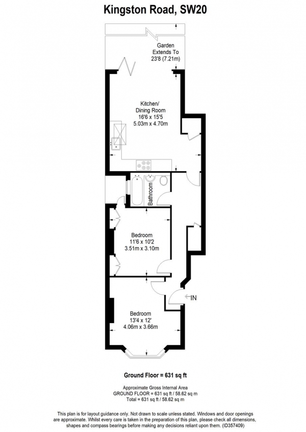 Floor Plan Image for 2 Bedroom Apartment for Sale in Kingston Road, Wimbledon