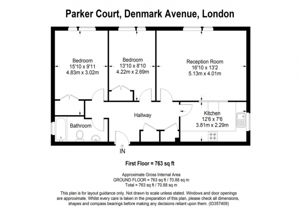 Floor Plan Image for 2 Bedroom Apartment for Sale in Denmark Avenue, Wimbledon, Wimbledon