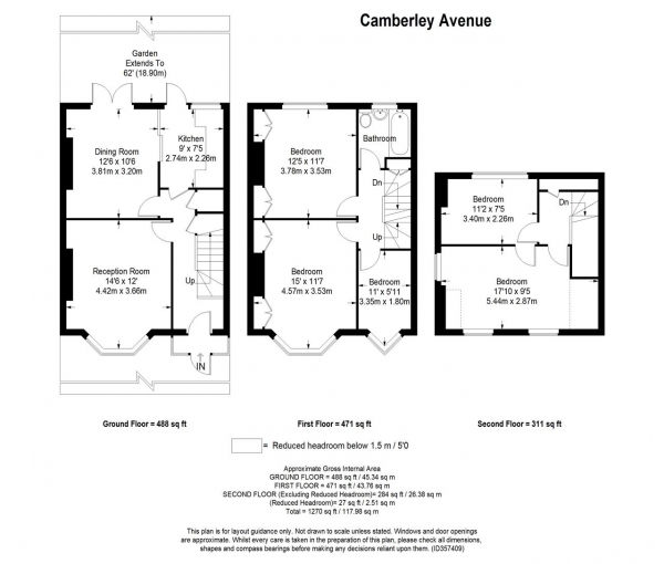 Floor Plan Image for 5 Bedroom Semi-Detached House for Sale in Camberley Avenue, West Wimbledon