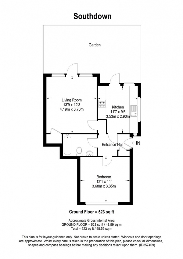 Floor Plan Image for 1 Bedroom Maisonette for Sale in Southdown Road, Wimbledon