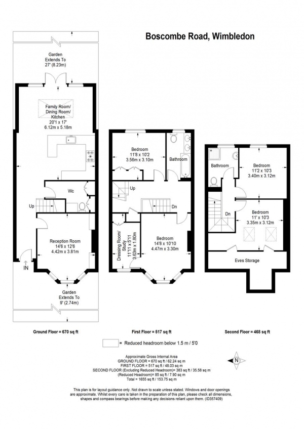 Floor Plan for 4 Bedroom End of Terrace House to Rent in Boscombe Road, London, SW19, 3AX - £808 pw | £3500 pcm