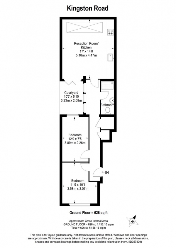 Floor Plan Image for 2 Bedroom Apartment for Sale in Kingston Road, London