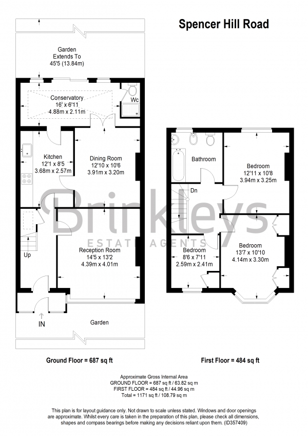 Floor Plan Image for 4 Bedroom Terraced House to Rent in Spencer Hill Road, Wimbledon