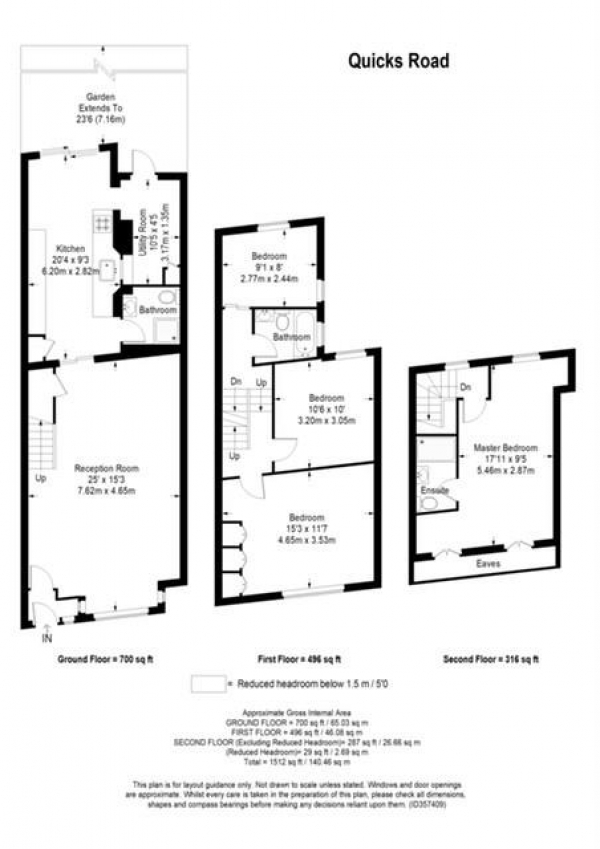 Floor Plan Image for 4 Bedroom Terraced House for Sale in Quicks Road, Wimbledon