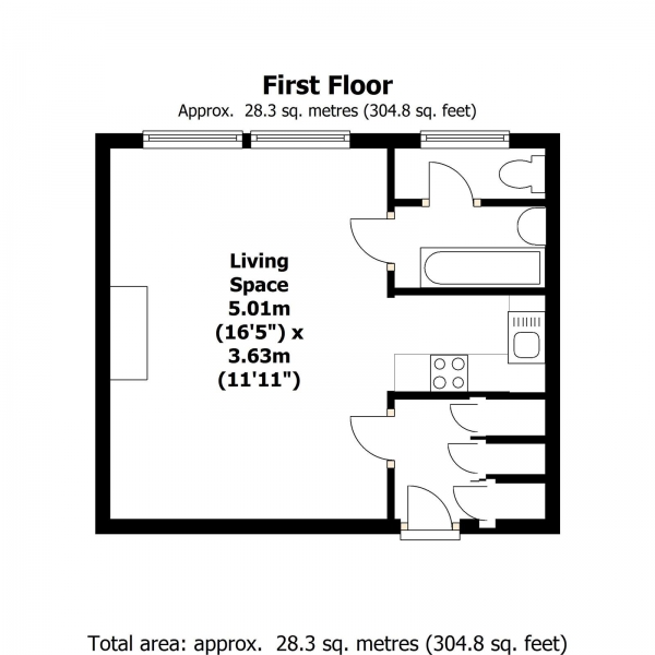 Floor Plan Image for Studio for Sale in Woodside, Wimbledon