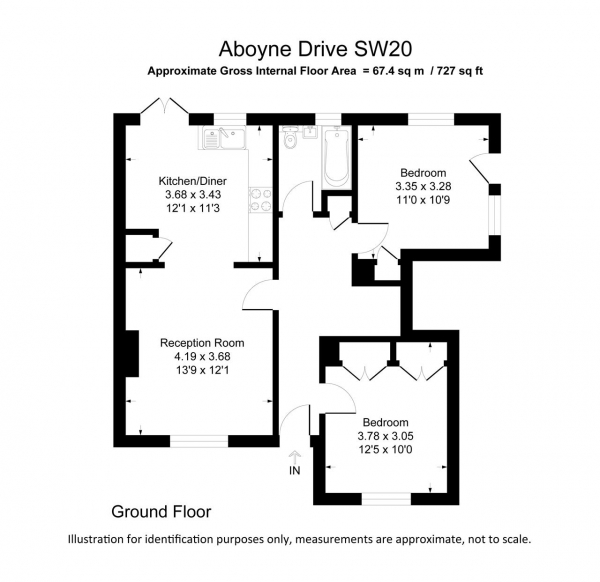 Floor Plan Image for 2 Bedroom Apartment for Sale in Aboyne Drive, London