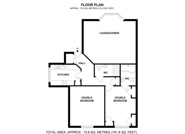 Floor Plan Image for 2 Bedroom Apartment to Rent in 10 Thornton Hill, Flat 4, Wimbledon Village