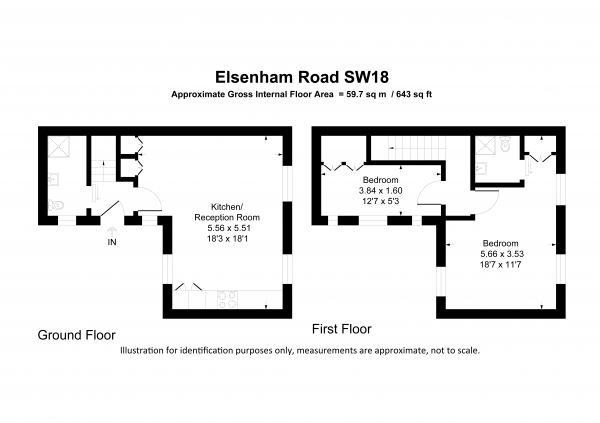 Floor Plan Image for 2 Bedroom Apartment to Rent in Elsenham Street, London