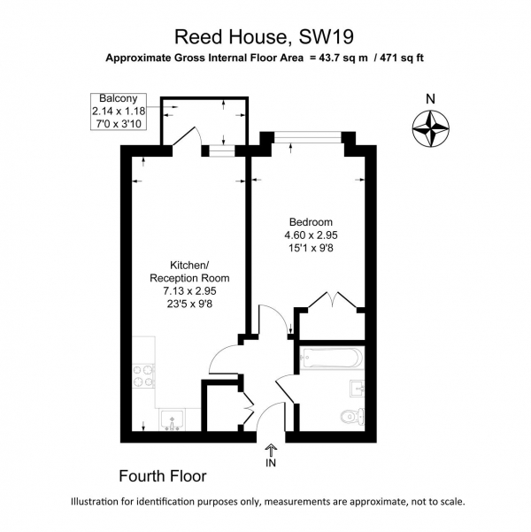 Floor Plan Image for 1 Bedroom Apartment for Sale in Reed House, Durnsford Road, Wimbledon