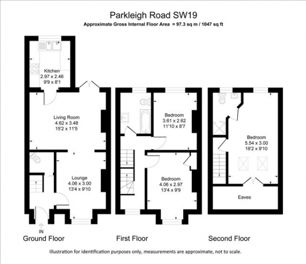 Floor Plan Image for 3 Bedroom Terraced House to Rent in Parkleigh Road, London