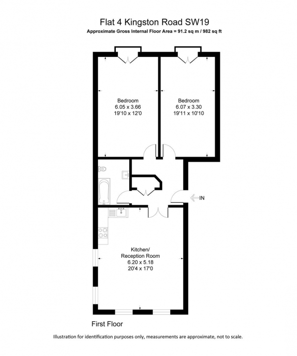 Floor Plan Image for 2 Bedroom Apartment to Rent in Manor Club, 76 Kingston Road, London