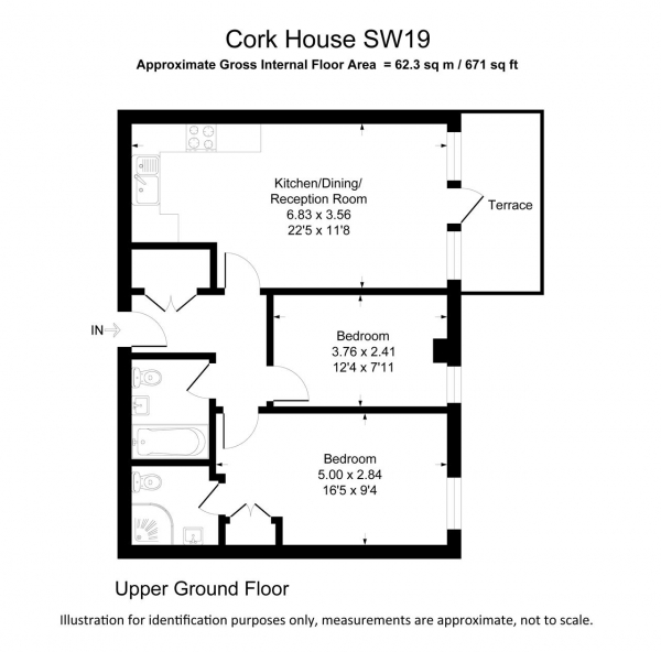 Floor Plan Image for 2 Bedroom Apartment for Sale in Cork House, London