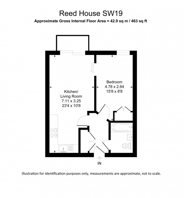 Floor Plan Image for 1 Bedroom Apartment for Sale in Reed House, Durnsford Road, Wimbledon