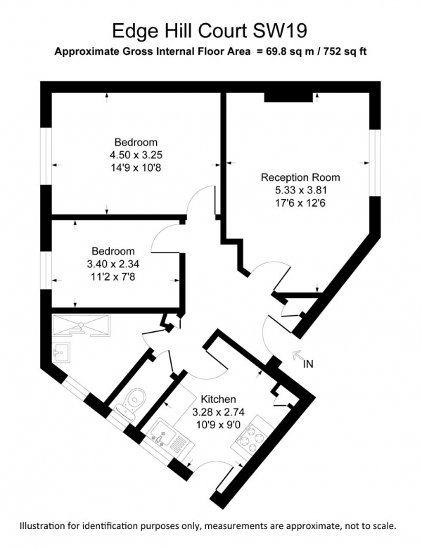 Floor Plan Image for 2 Bedroom Apartment for Sale in Edge Hill Court, Wimbledon, Wimbledon