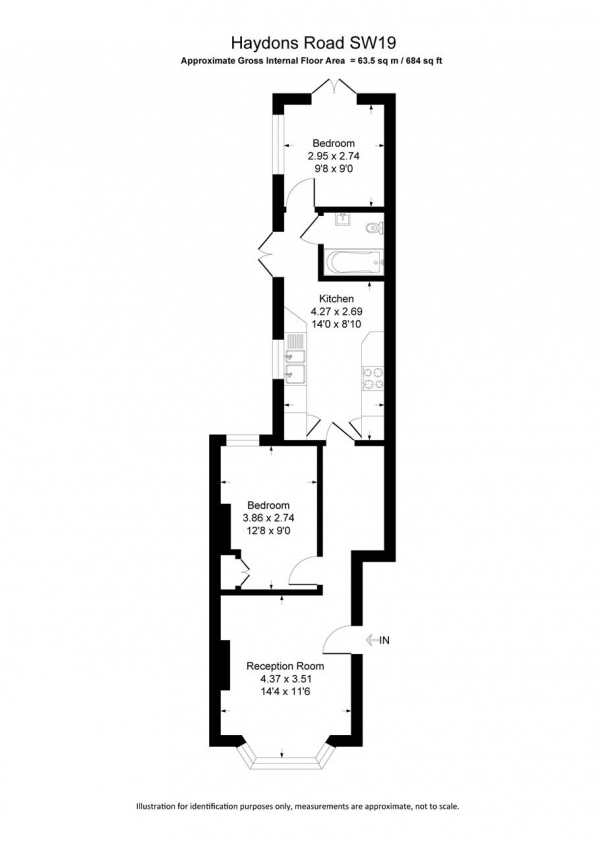 Floor Plan Image for 2 Bedroom Apartment for Sale in Haydons Road, Wimbledon