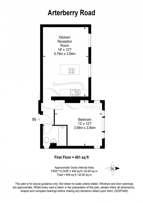 Floor Plan Image for 1 Bedroom Apartment for Sale in Arterberry Road, London