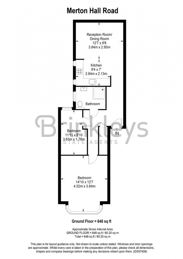 Floor Plan Image for 2 Bedroom Apartment for Sale in Merton Hall Road, Wimbledon