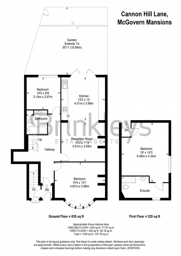 Floor Plan Image for 3 Bedroom Maisonette for Sale in Mcgovern Mansions, 27 Cannon Hill Lane, London