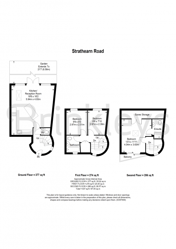 Floor Plan Image for 3 Bedroom Detached House to Rent in Strathearn Road, London