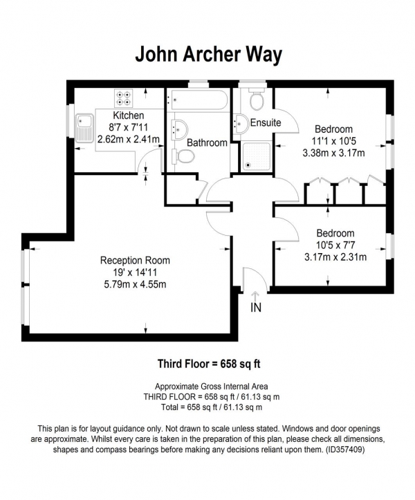 Floor Plan Image for 2 Bedroom Apartment to Rent in John Archer Way, London