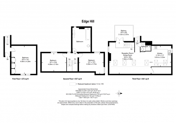 Floor Plan Image for 3 Bedroom Apartment to Rent in Edge Hill, London