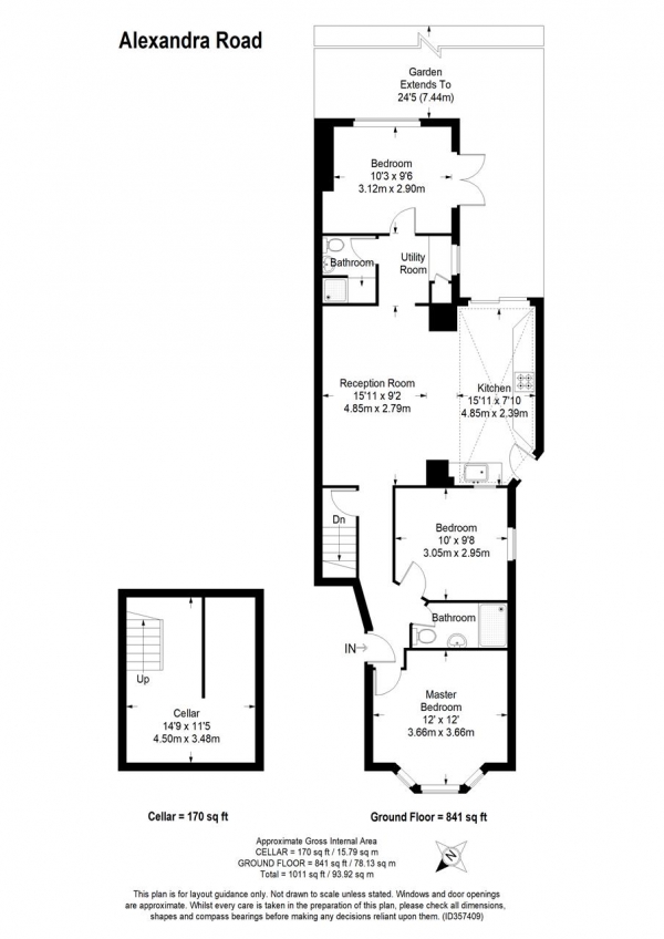 Floor Plan Image for 3 Bedroom Apartment to Rent in Alexandra Road, Wimbledon