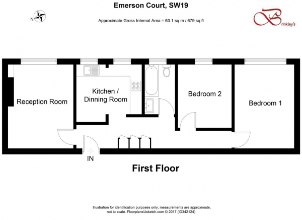 Floor Plan Image for 2 Bedroom Apartment to Rent in Emerson Court, Wimbledon Hill Road, Wimbledon