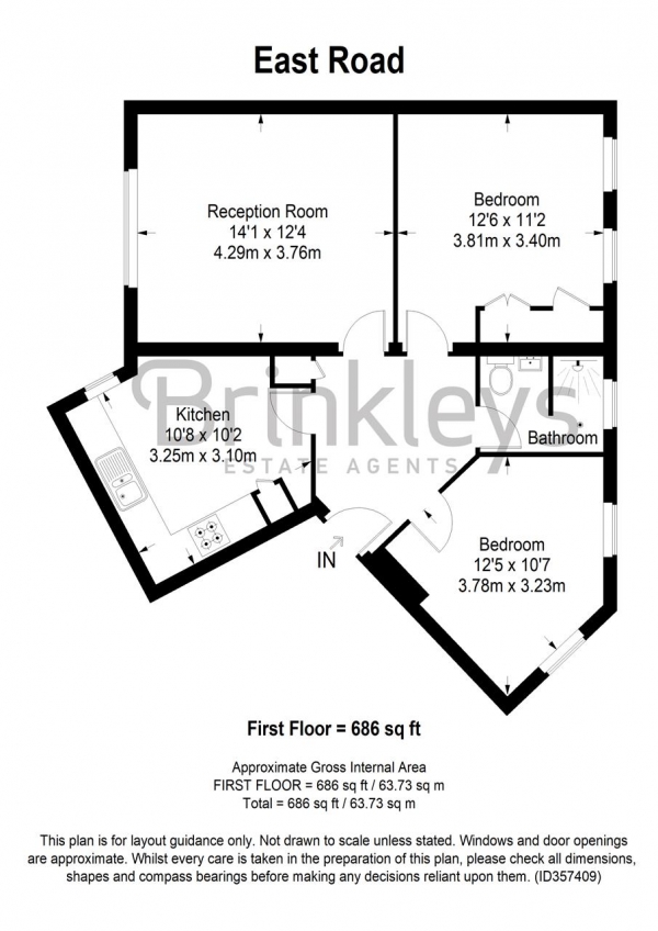 Floor Plan Image for 2 Bedroom Apartment for Sale in East Road, Wimbledon