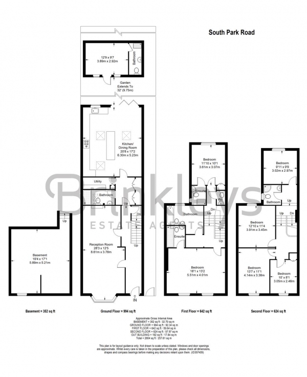 Floor Plan Image for 6 Bedroom End of Terrace House to Rent in South Park Road, London