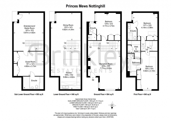 Floor Plan Image for 4 Bedroom Mews to Rent in Princes Mews, London