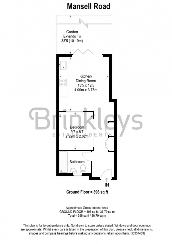 Floor Plan Image for 1 Bedroom Maisonette to Rent in Mansell Road, Acton, London