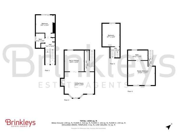 Floor Plan Image for 3 Bedroom Apartment to Rent in Alexandra Road, London