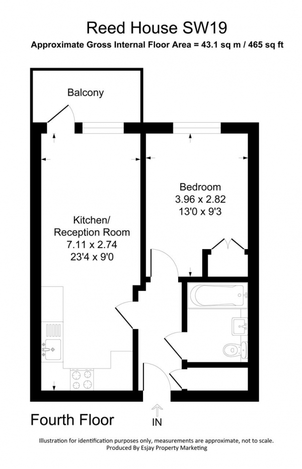 Floor Plan Image for 1 Bedroom Apartment for Sale in Reed House, Durnsford Road, Wimbledon