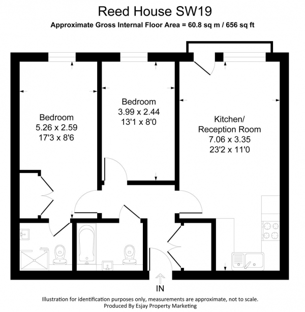 Floor Plan Image for 2 Bedroom Apartment for Sale in Reed House, London