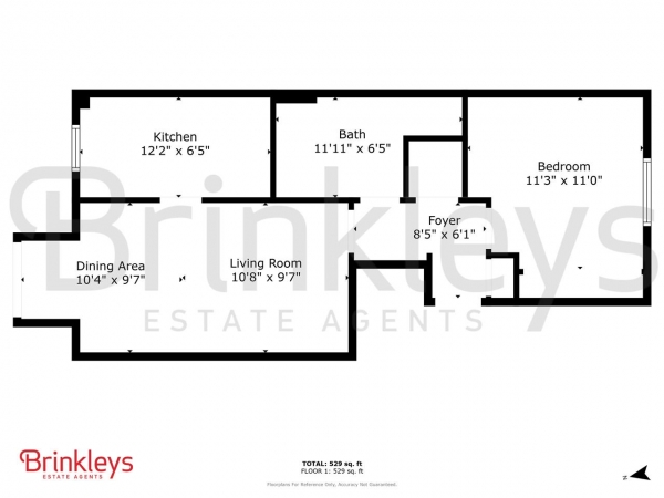 Floor Plan Image for 1 Bedroom Apartment to Rent in Selhurst Close, Wimbledon Parkside