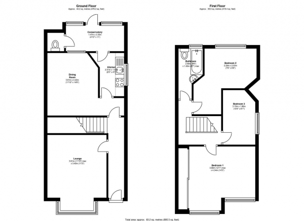 Floor Plan Image for 3 Bedroom Semi-Detached House for Sale in Trafalgar Road, Wimbledon, Wimbledon