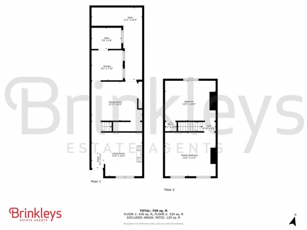 Floor Plan for 2 Bedroom Terraced House to Rent in Ashbourne Terrace, Wimbledon, SW19, 1QX - £554 pw | £2400 pcm