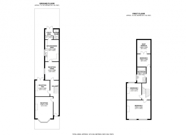 Floor Plan Image for 3 Bedroom Terraced House for Sale in Gladstone Road, Wimbledon