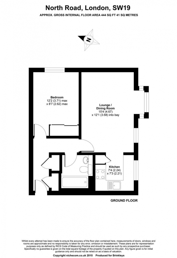 Floor Plan Image for 1 Bedroom Apartment for Sale in North Road, Wimbledon