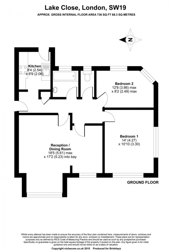 Floor Plan Image for 2 Bedroom Apartment for Sale in Lake Close, Wimbledon