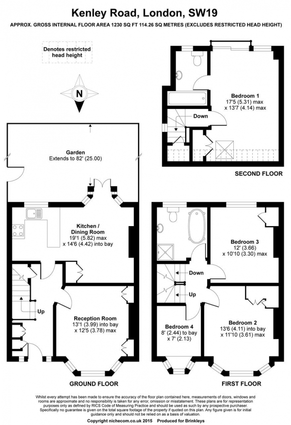 Floor Plan Image for 4 Bedroom End of Terrace House to Rent in Kenley Road, Merton Park