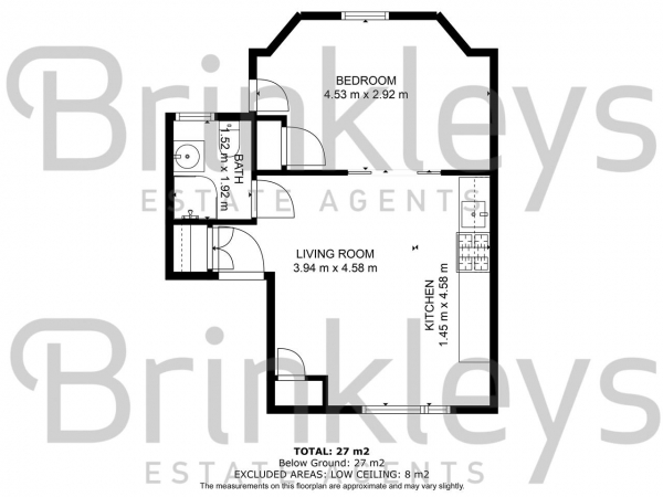 Floor Plan Image for 1 Bedroom Apartment to Rent in Shiraz Court, 24 Fortescue Road, Colliers Wood