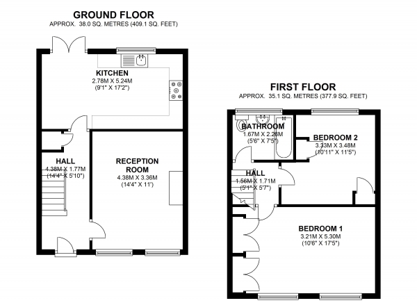 Floor Plan Image for 2 Bedroom Terraced House for Sale in Plough Lane, Wimbledon