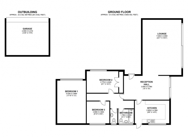 Floor Plan Image for 3 Bedroom Detached House for Sale in Grand Drive, Raynes Park