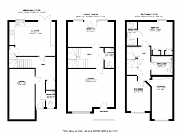 Floor Plan Image for 4 Bedroom Town House for Sale in Bewley Street, Wimbledon