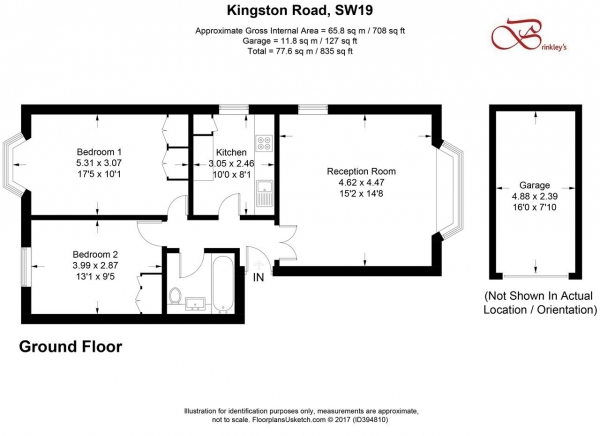 Floor Plan Image for 2 Bedroom Apartment for Sale in The Oriels, 146 Kingston Road, Wimbledon